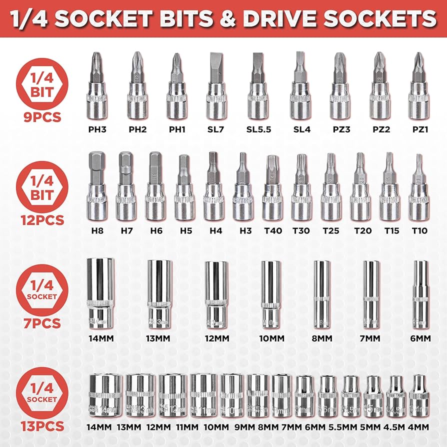 プレストマン Amazon.com: CARTMAN 53 Pieces 1/4 inch Drive Socket Ratchet